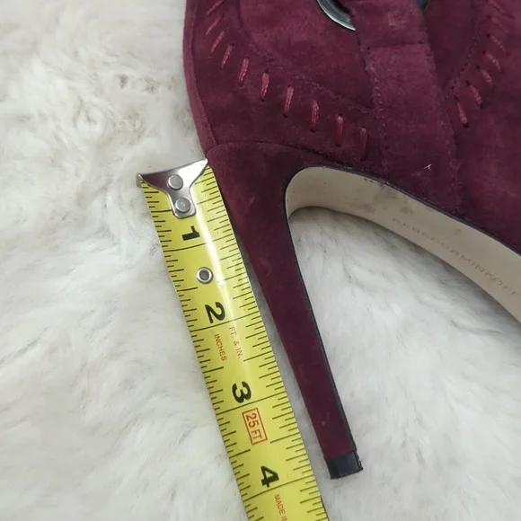 REBECCA MINKOFF Burgundy Suede Heel Booties ~ EUC - Picture 6 of 9